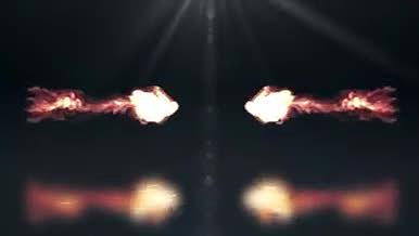 两侧喷涌交织的烟雾火焰揭示标志AE模板视频的预览图